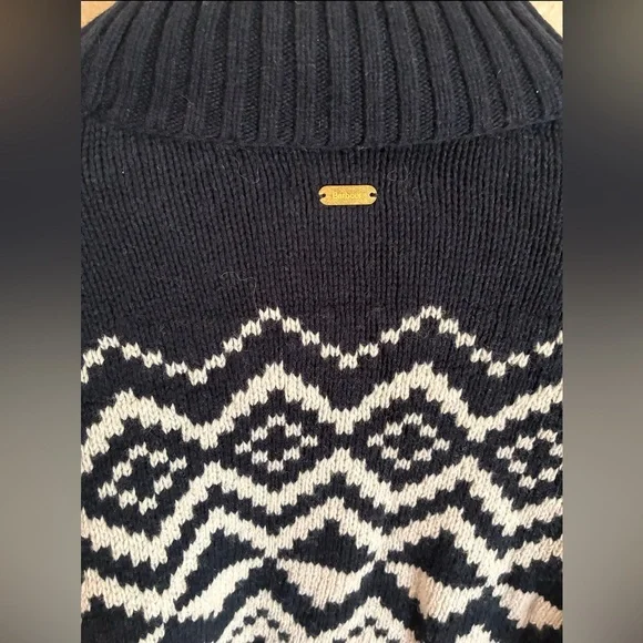 Barbour Gwyn Cotton & Wool Blend SweaterNavy and White